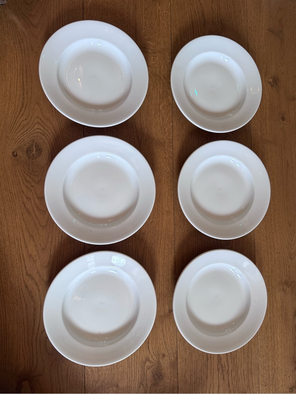 Pillivuyt White Pasta Bowls French Porcelain Dining Set Tableware 6pc